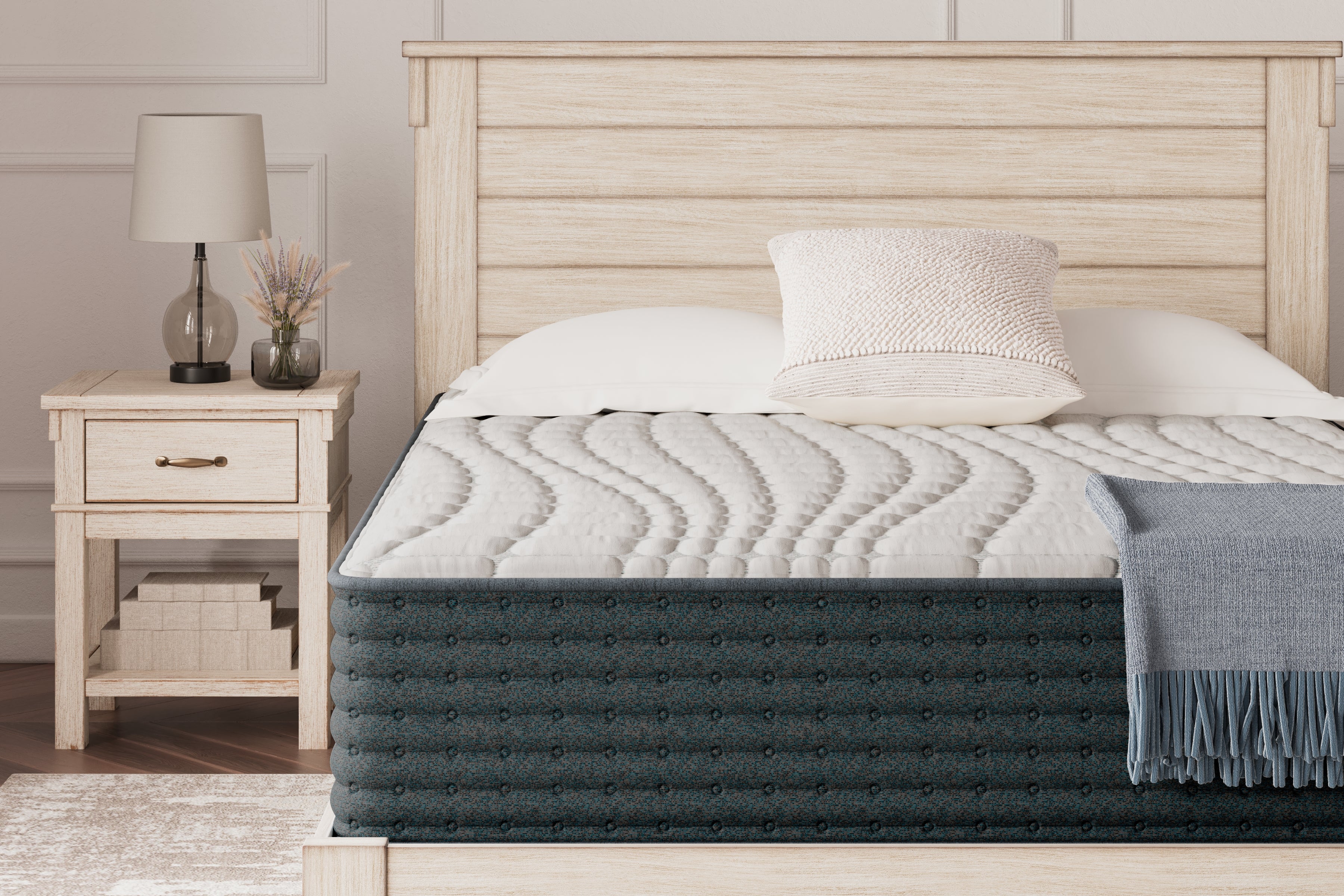 Diamond Furniture - Ashley Furniture - Hybrid 1300 Mattresses - Queen / White - M43631