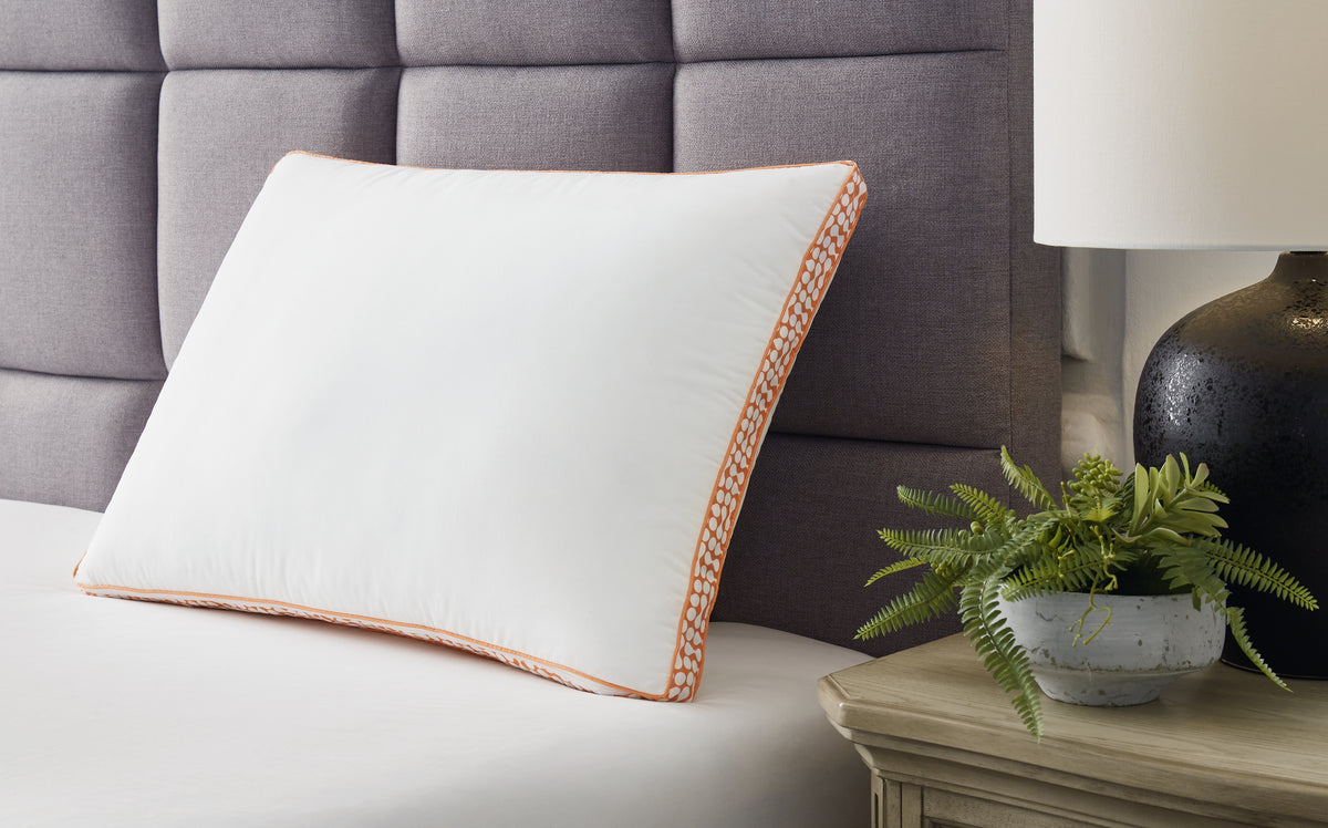 Diamond Furniture - Ashley Furniture - Zephyr 2.0 3-in-1 Pillow (6/Case) - 3-in-1 Pillow (6/CS) / White/Orange - M52112