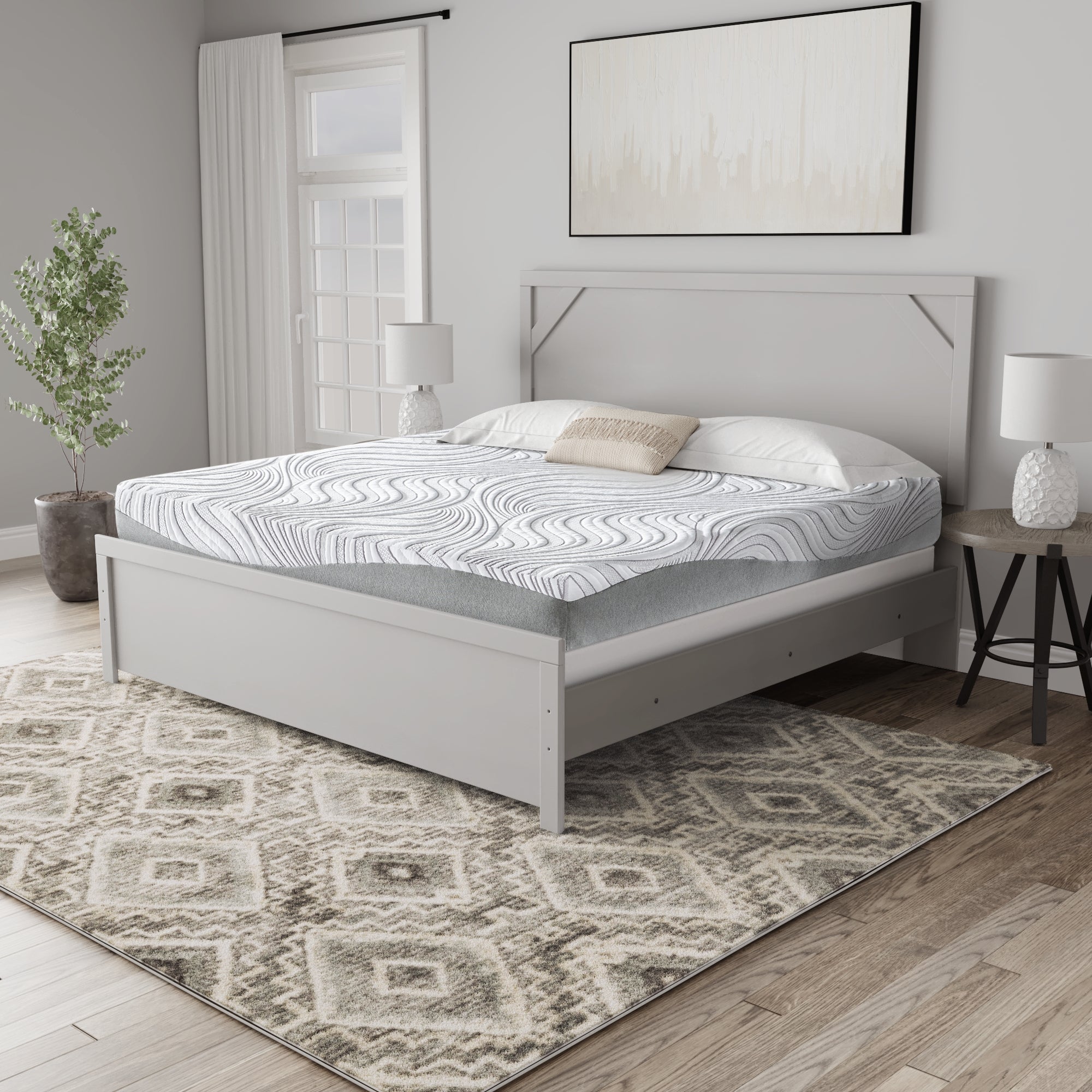 Diamond Furniture - Ashley Furniture - 12 Inch Memory Foam Mattresses - Queen / White - M59331