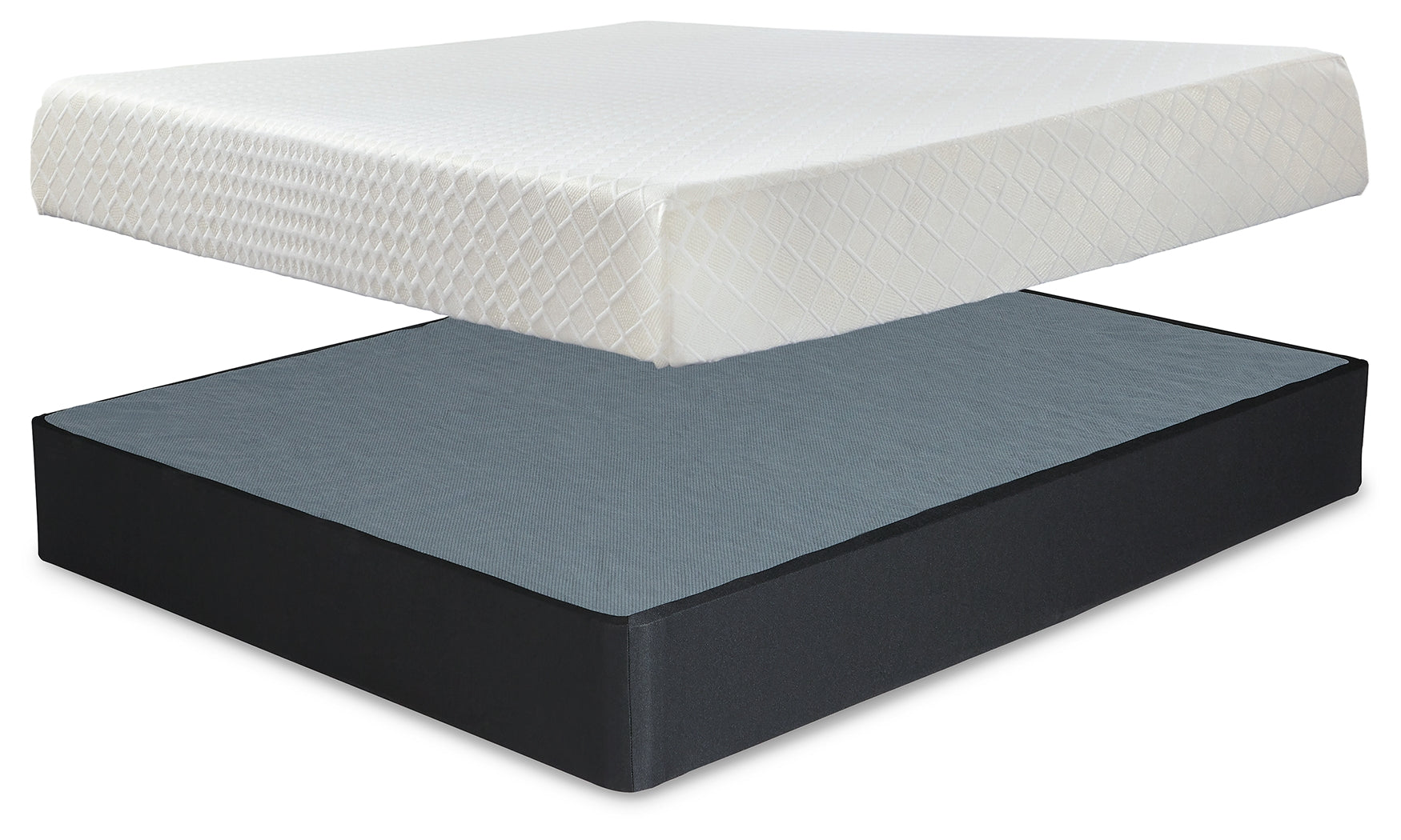 Diamond Furniture - Ashley Furniture - 10 Inch Chime Memory Foam King Mattress and Foundation - King Mattress and Foundation / White - M699M1