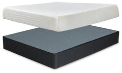 Diamond Furniture - Ashley Furniture - 10 Inch Chime Memory Foam King Mattress and Foundation - King Mattress and Foundation / White - M699M1