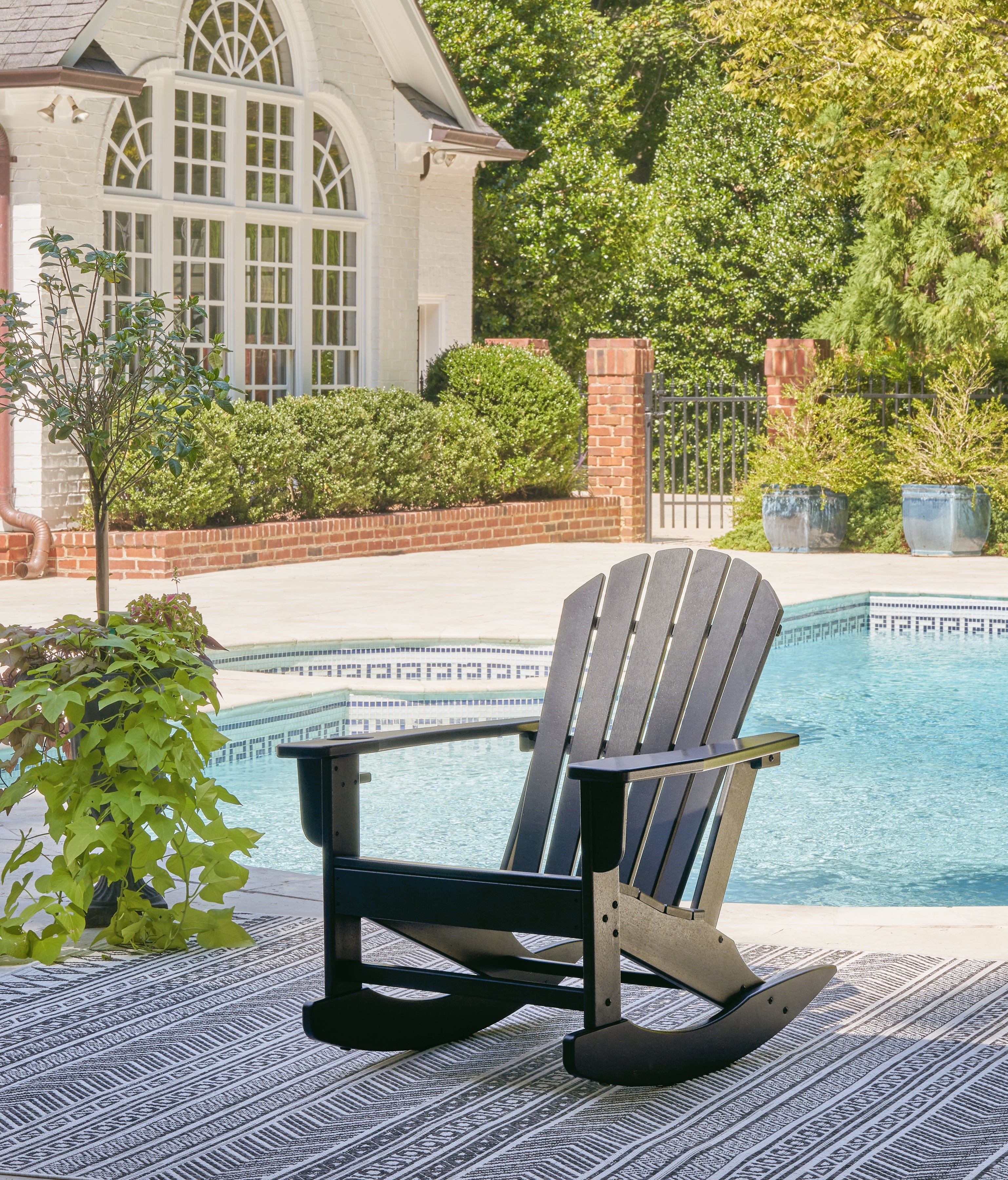 Diamond Furniture - Ashley Furniture - Sundown Treasure Outdoor - Rocking Chair / Black - P008-827
