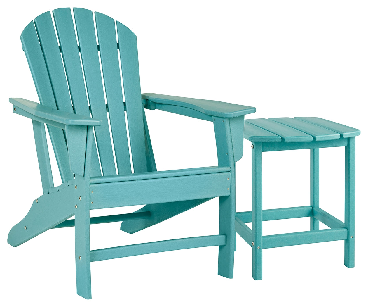 Diamond Furniture - Ashley Furniture - Sundown Treasure Adirondack Chair with End Table - Adirondack Chair with End Table / Turquoise - P012P1