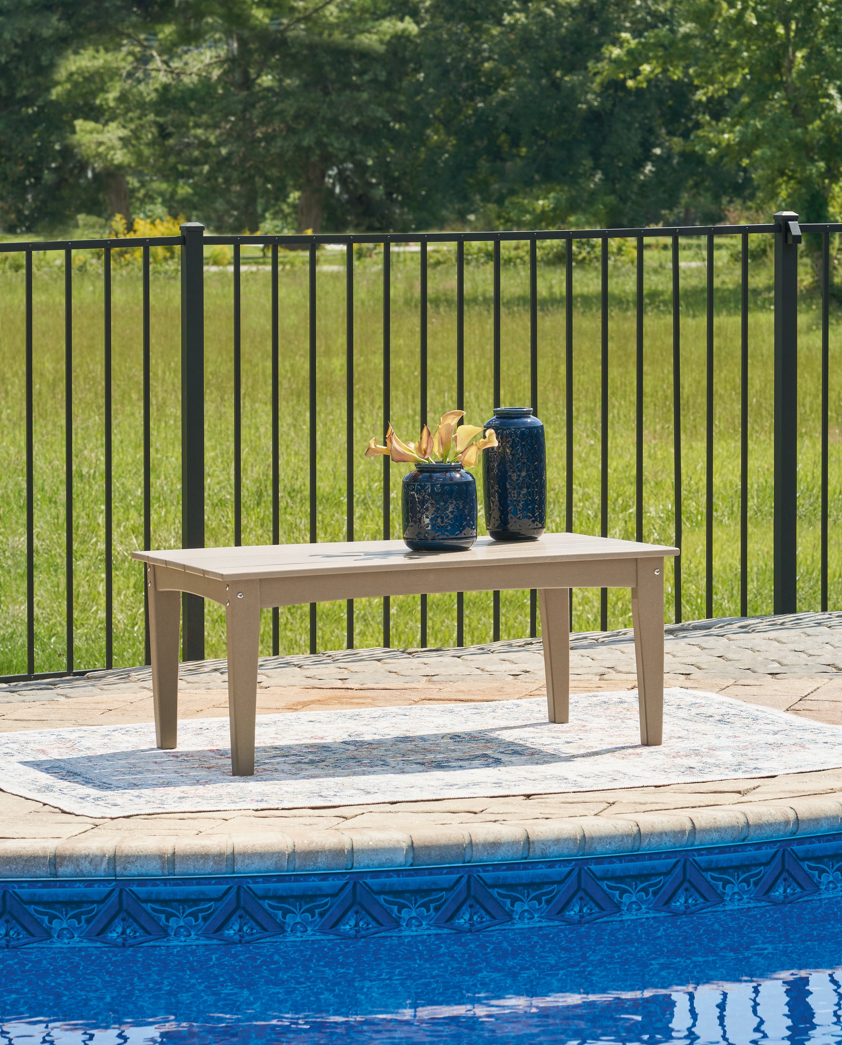 Diamond Furniture - Ashley Furniture - Hyland wave Outdoor - Rectangular Cocktail Table / Driftwood - P114-701