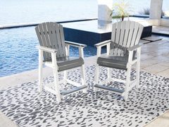 Diamond Furniture - Ashley Furniture - Transville Outdoor - RECT COUNTER TABLE W/UMB OPT / Gray/White - P210-642