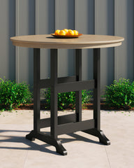 Diamond Furniture - Ashley Furniture - Fairen Trail Outdoor - Square Counter TBL w/UMB OPT / Black/Driftwood - P211-632