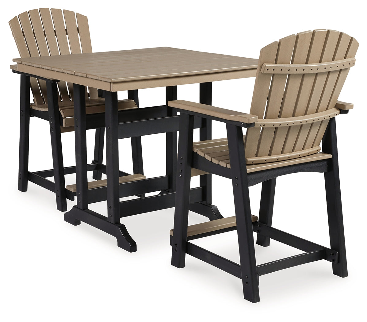 Diamond Furniture - Ashley Furniture - Fairen Trail Outdoor Counter Height Dining Table with 2 Barstools - Outdoor Counter Height Dining Table with 2 Barstools - P211P4