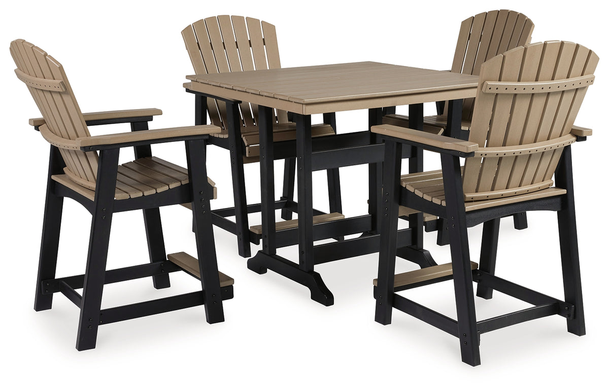 Diamond Furniture - Ashley Furniture - Fairen Trail Outdoor Counter Height Dining Table with 4 Barstools - Outdoor Counter Height Dining Table with 4 Barstools - P211P3