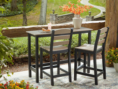 Diamond Furniture - Ashley Furniture - Shoreline Beach Outdoor - Counter Table Set (3/CN) / Black/Beige - PCP221-113