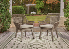 Diamond Furniture - Ashley Furniture - Beach Front Outdoor - Arm Chair With Cushion (Set of 2) / Beige - P399-601A