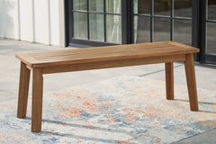 Diamond Furniture - Ashley Furniture - Janiyah Outdoor - Bench / Light Brown - P407-600