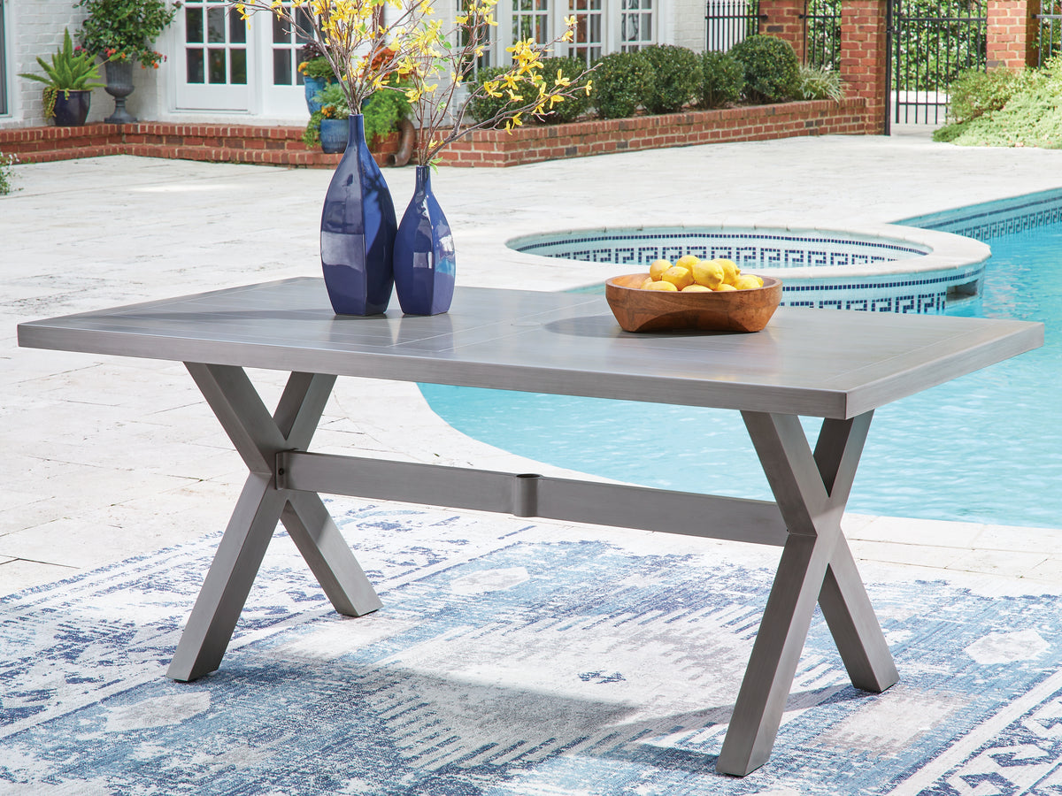Diamond Furniture - Ashley Furniture - Half Moon Beach Outdoor Dining Table - RECT Dining Table w/UMB OPT - PCP418-625