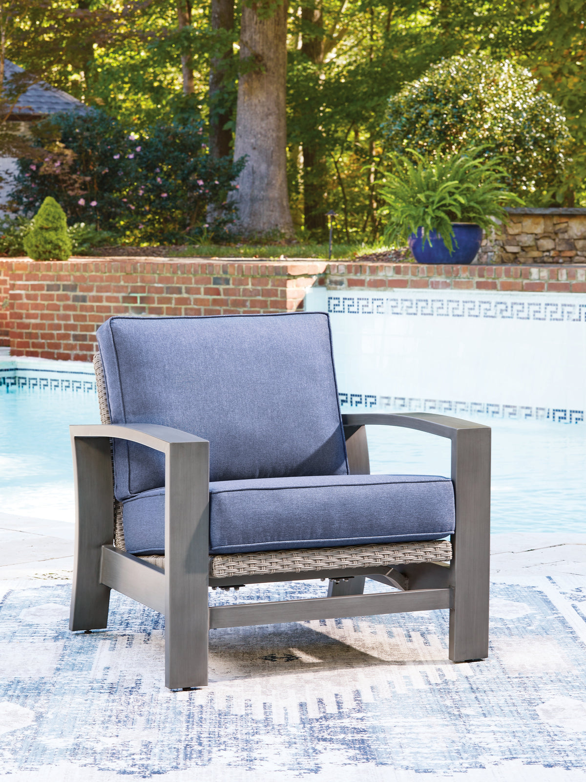 Diamond Furniture - Ashley Furniture - Half Moon Beach Outdoor Spring Lounge Chair - Spring Lounge Chair - PCP418-820