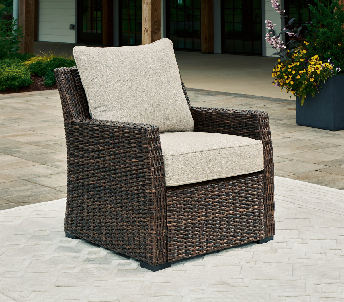 Diamond Furniture - Ashley Furniture - Brook Ranch Outdoor Lounge Chair with Cushion - Lounge Chair w/Cushion (1/CN) - P465-820