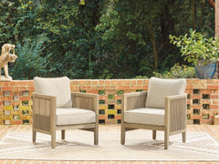 Diamond Furniture - Ashley Furniture - Spooners Cove Outdoor Lounge Chair with Cushion (Set of 2) - Lounge Chair w/Cushion (Set of 2) - PCP469-820