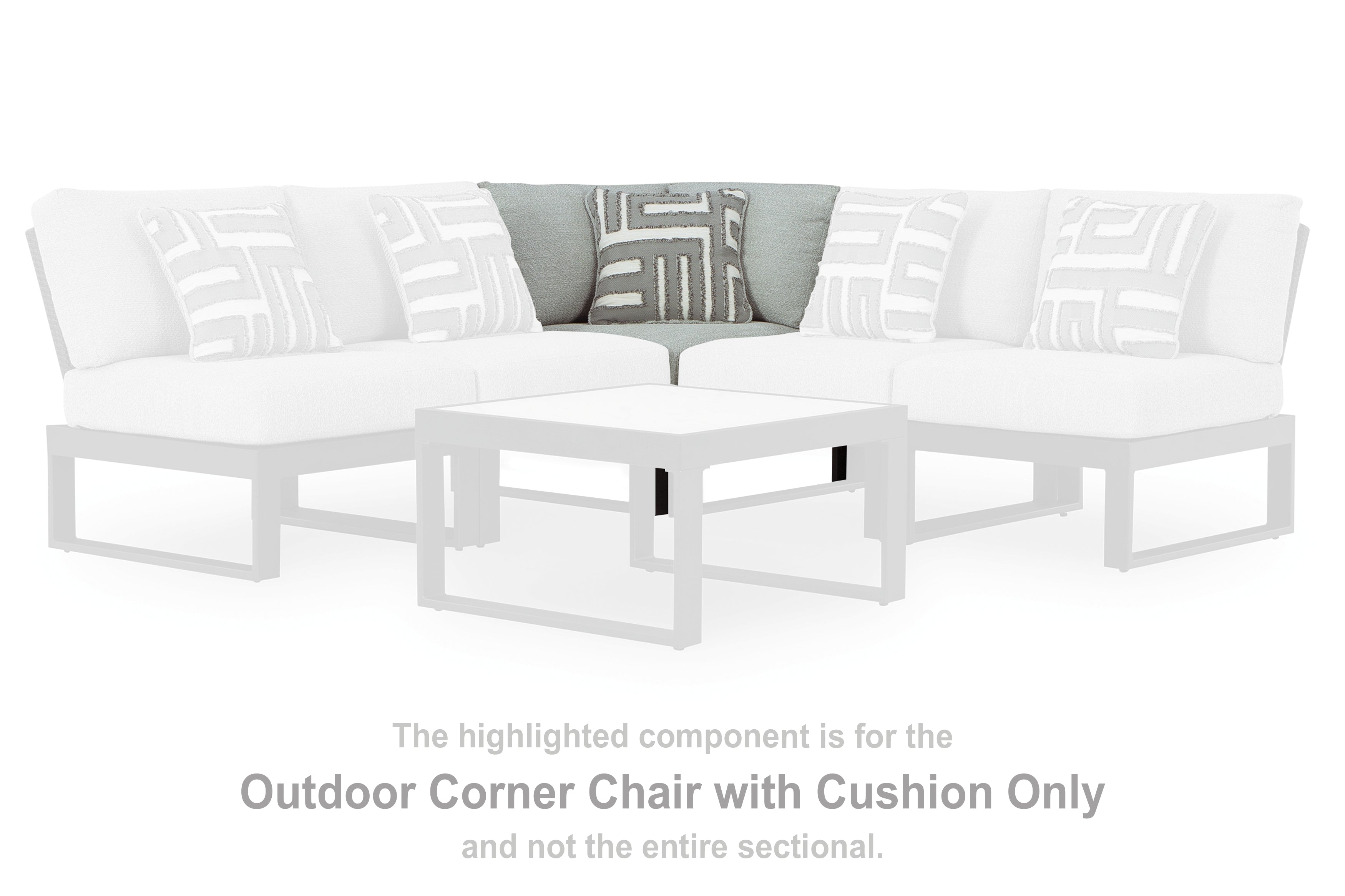 Diamond Furniture - Ashley Furniture - Beachloft Outdoor - Corner with Cushion (1/CN) / Black/Gray - P490-877