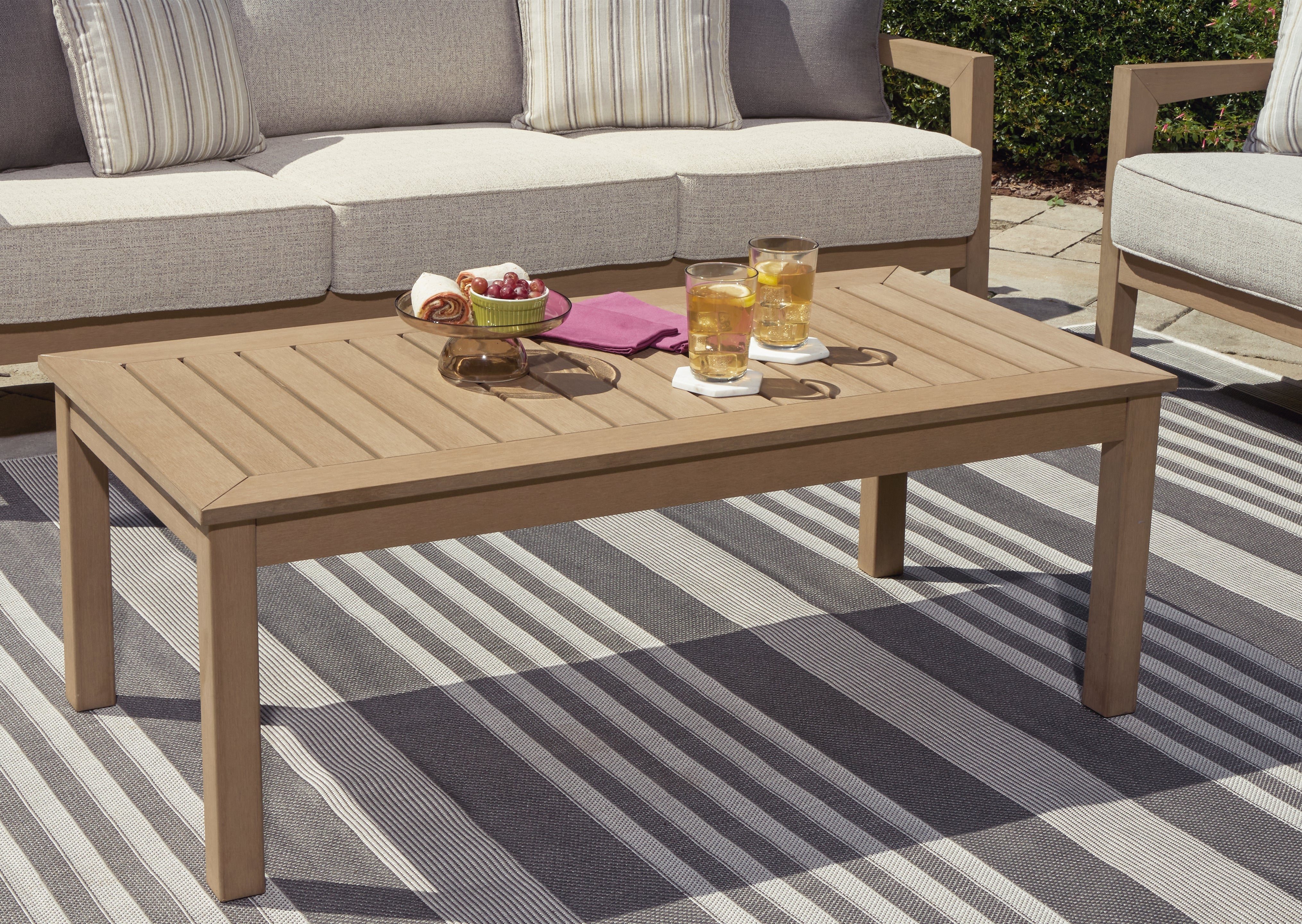 Diamond Furniture - Ashley Furniture - Hallow Creek Outdoor - Rectangular Cocktail Table / Driftwood - P560-701