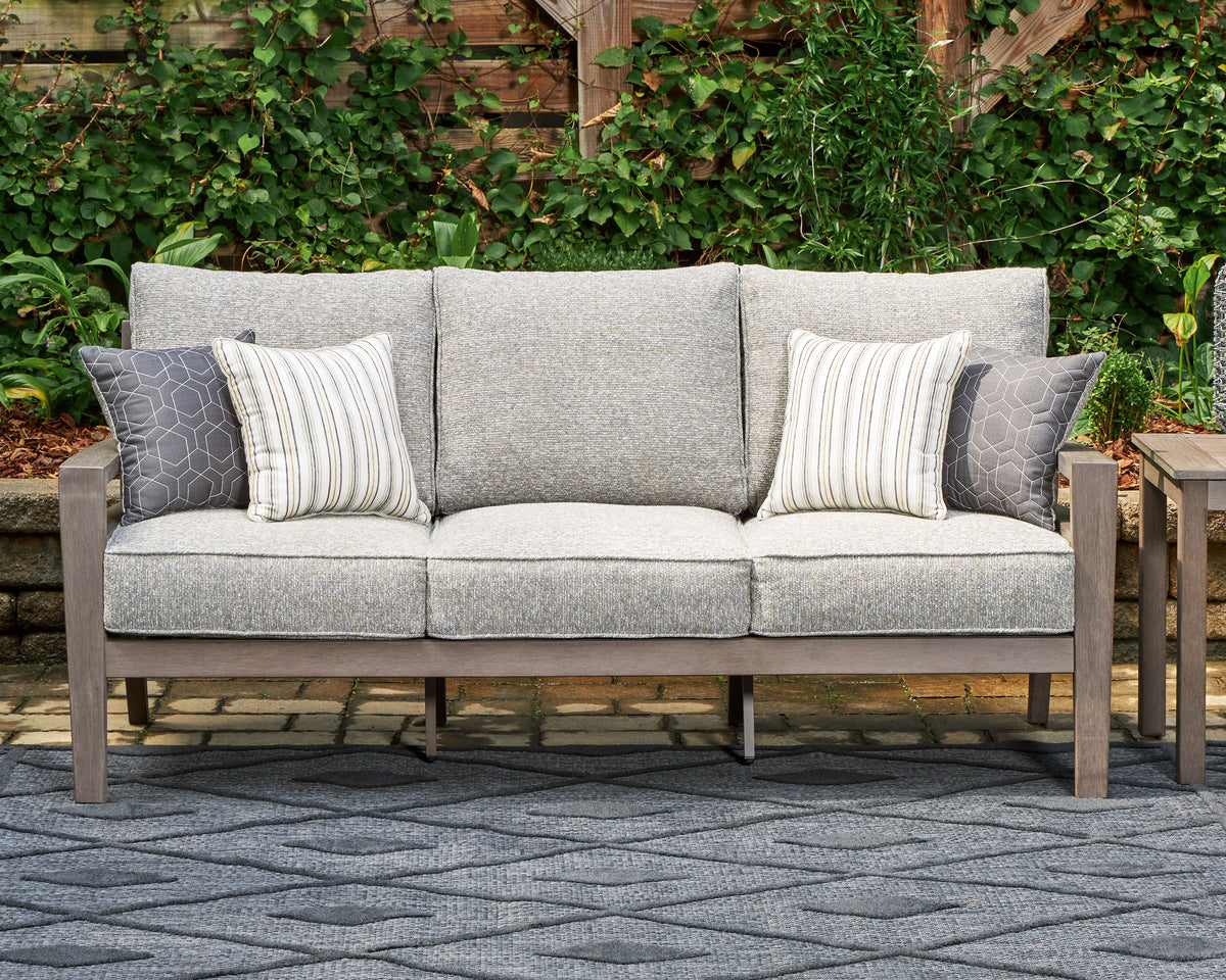 Diamond Furniture - Ashley Furniture - Hillside Barn Outdoor Sofa with Cushion - Sofa with Cushion / Gray/Brown - P564-838