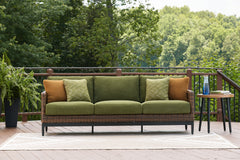Diamond Furniture - Ashley Furniture - Horizon Hall Outdoor - Ottoman with Cushion / Brown/Green - P572-814