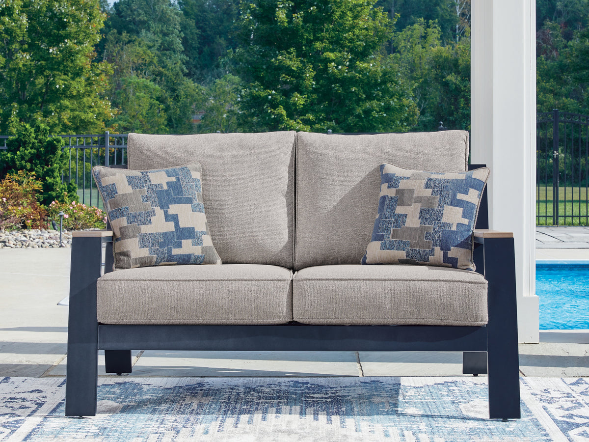 Diamond Furniture - Ashley Furniture - East Beach Outdoor Loveseat with Cushion - Loveseat w/Cushion - PCP587-835