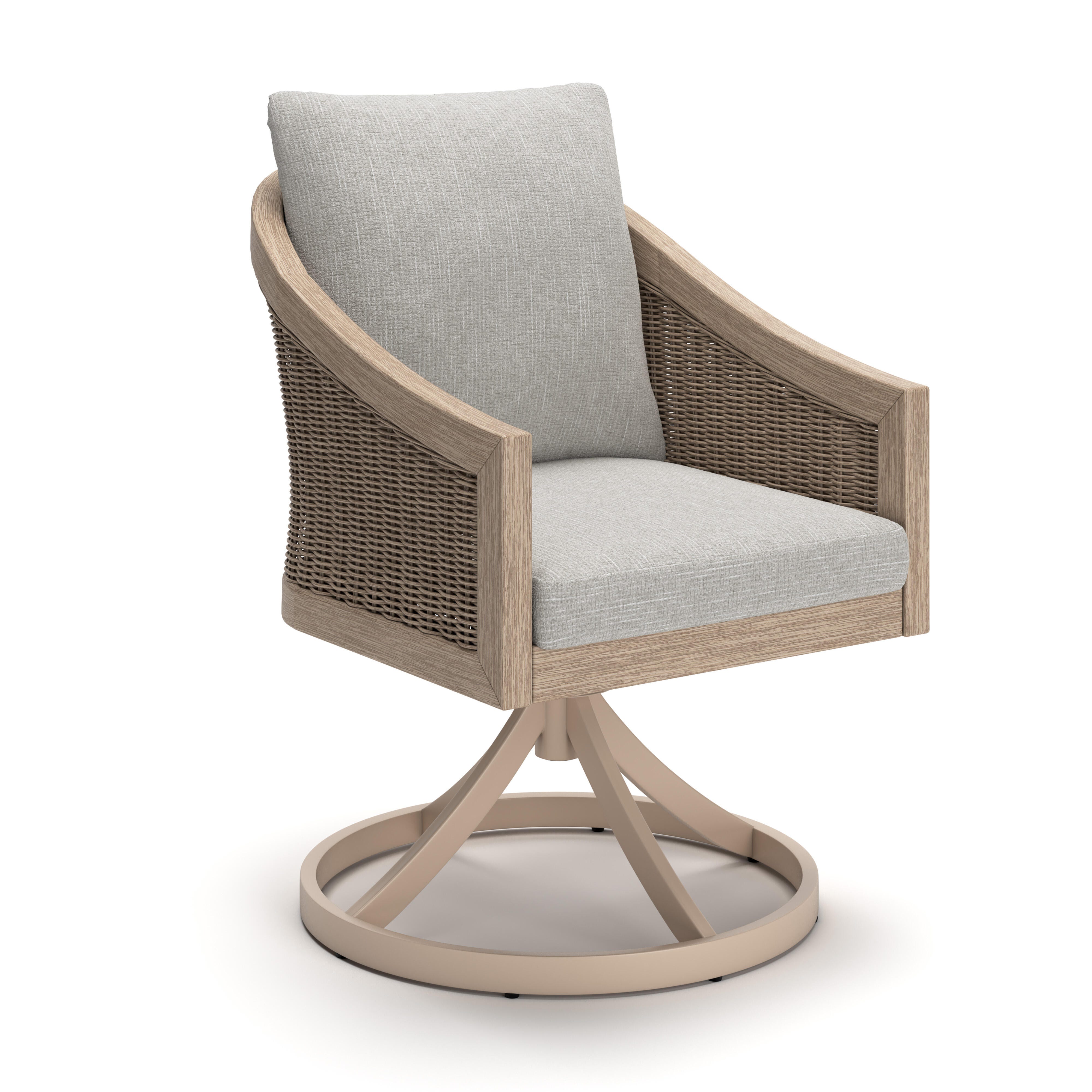 Diamond Furniture - Ashley Furniture - Thunder Trails Outdoor Swivel Chair (Set of 2) - Swivel Chair w/Cushion (Set of 2) - PCP612-602A