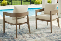 Diamond Furniture - Ashley Furniture - Serene Bay Outdoor - Swivel Glider Chair w/Cushion / Dark Brown/White - P671-821