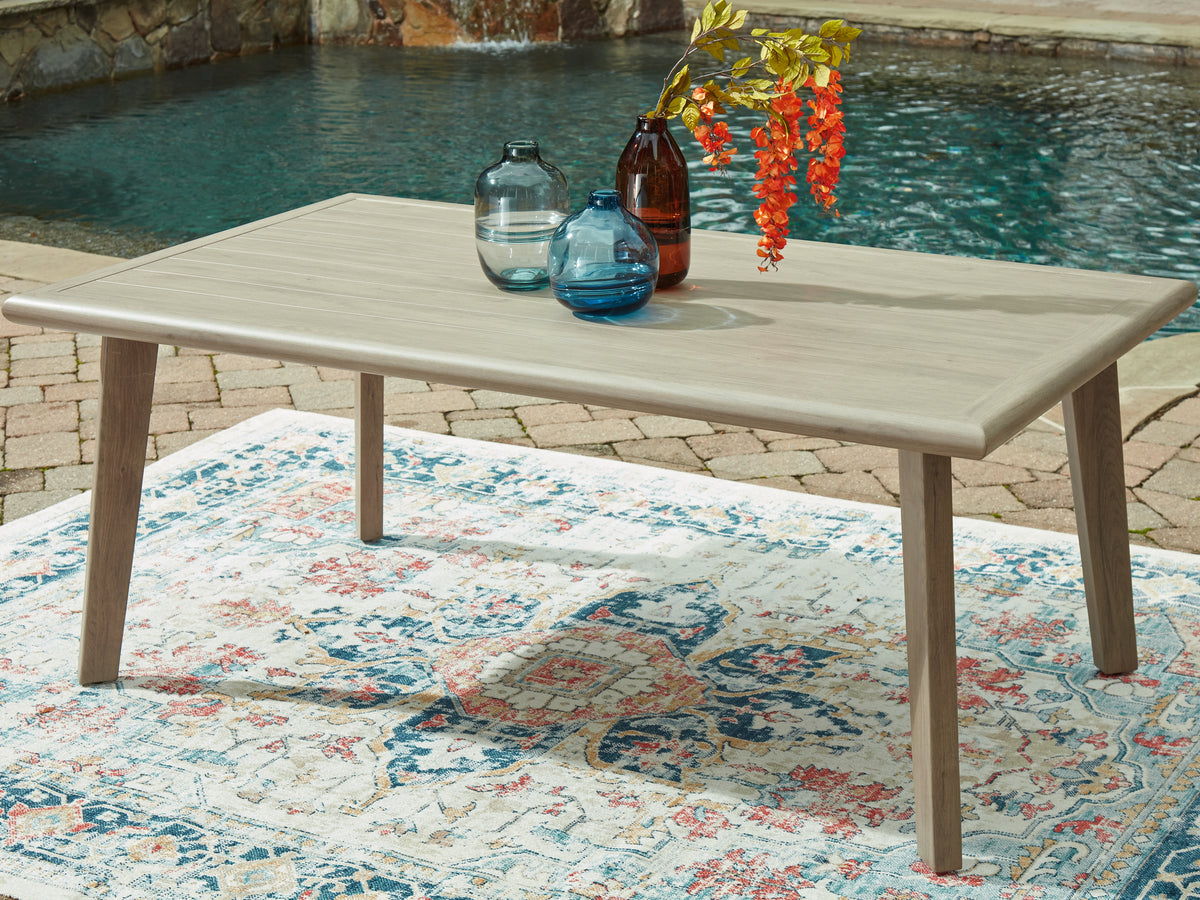Diamond Furniture - Ashley Furniture - Cliff Trails Outdoor Dining Table - RECT Dining Table w/UMB OPT - PCP690-625