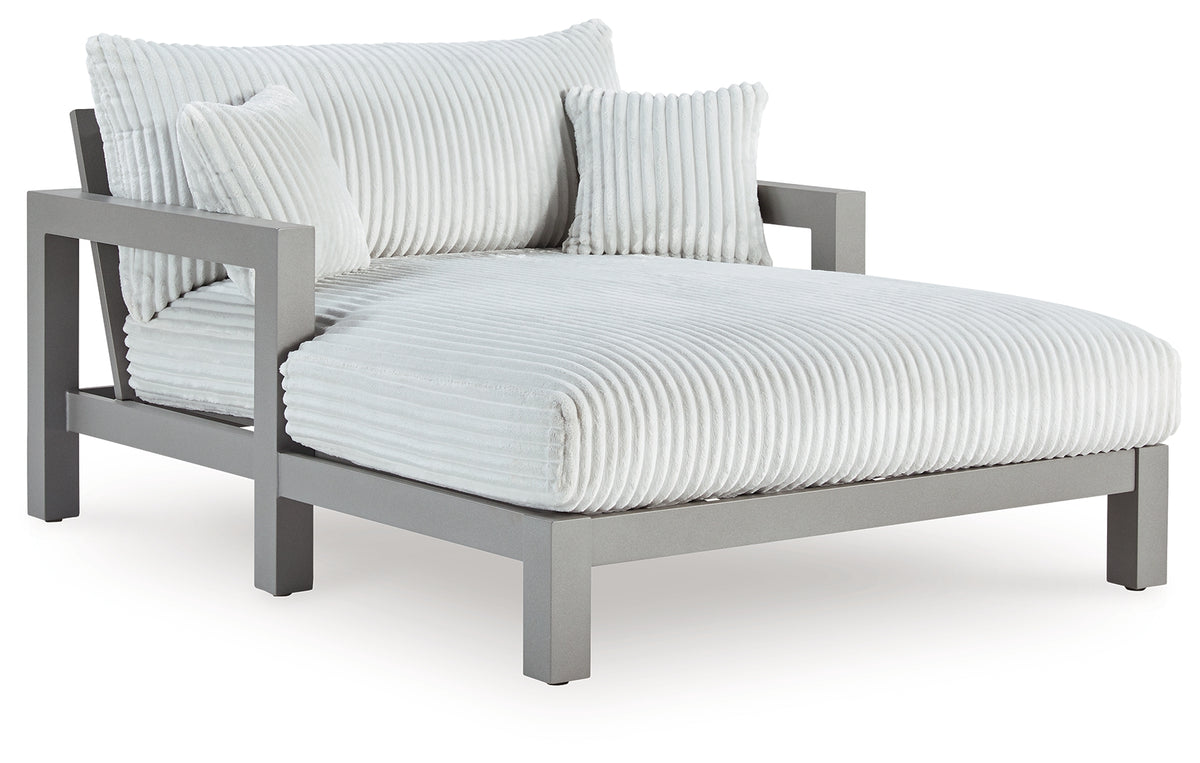 Diamond Furniture - Ashley Furniture - Hurley Park Outdoor Chaise Lounge with Cushion - Chaise Lounge with Cushion / Gray - PCP695-815