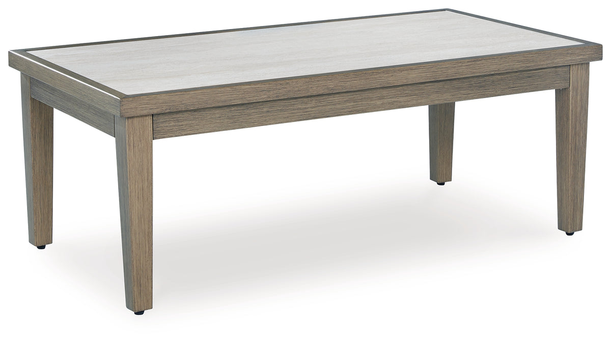 Diamond Furniture - Ashley Furniture - Rainier Ranch Outdoor - Round Fire Pit Table / Beige - P701-776