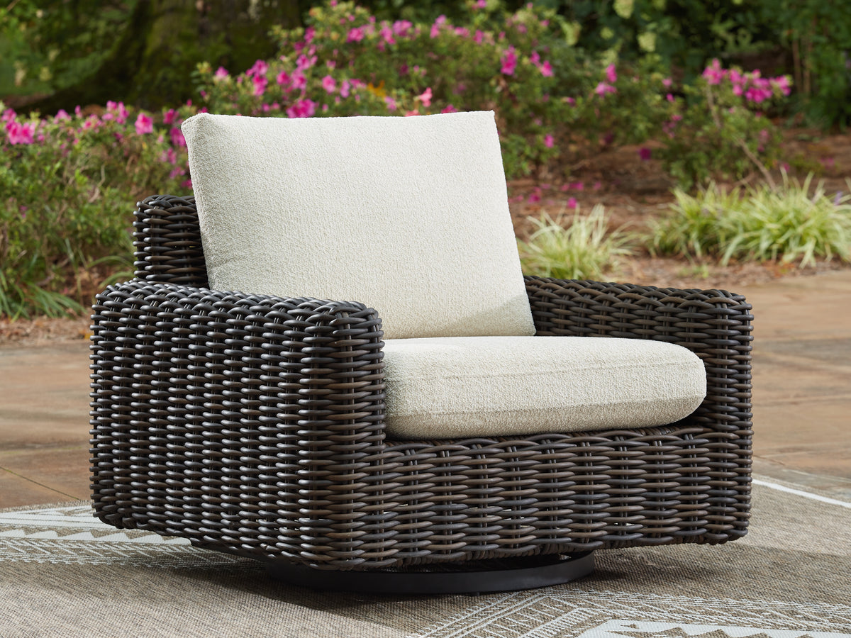 Diamond Furniture - Ashley Furniture - Kimora Outdoor Swivel Lounge Chair - Swivel Glider Lounge w/Cushion - P711-821