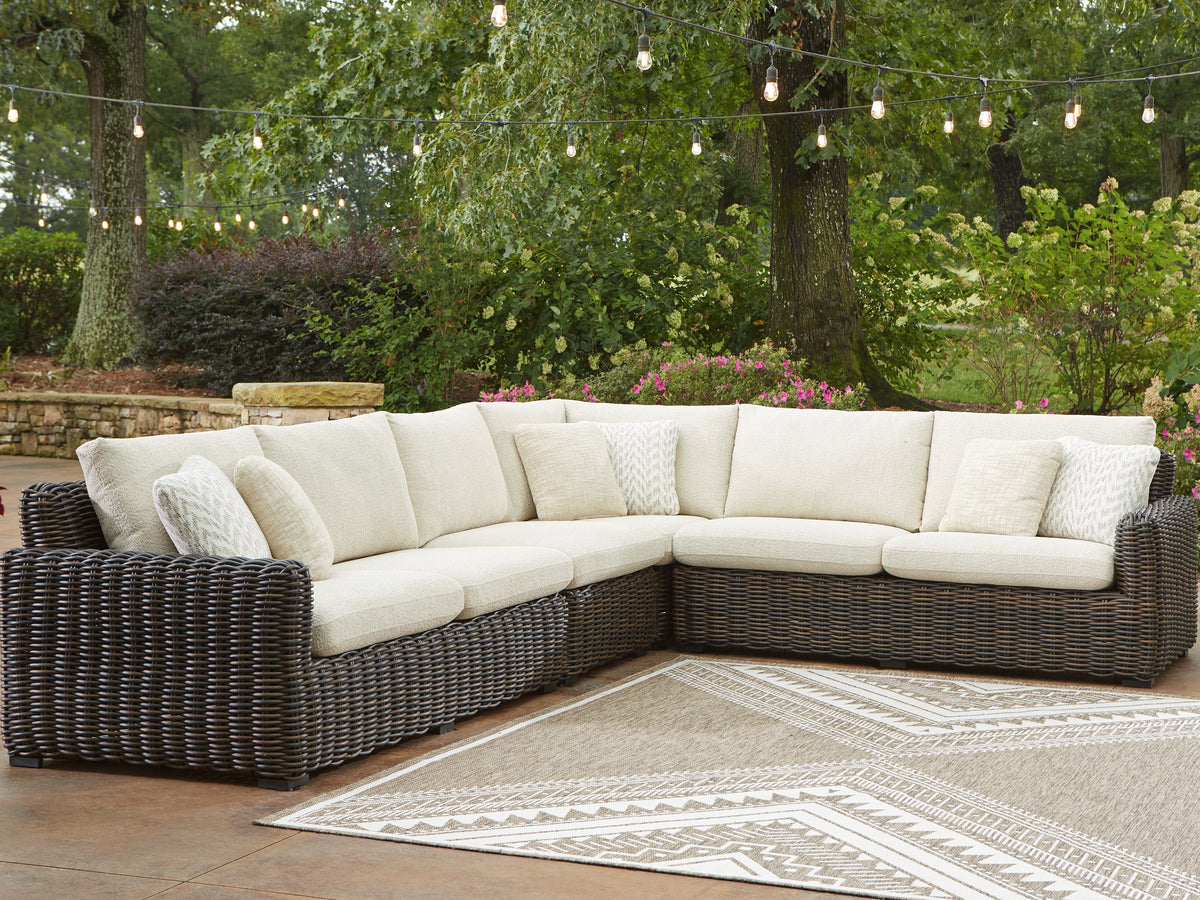 Diamond Furniture - Ashley Furniture - Kimora 4-Piece Outdoor Sectional - 4-Piece Outdoor Sectional - P711P2