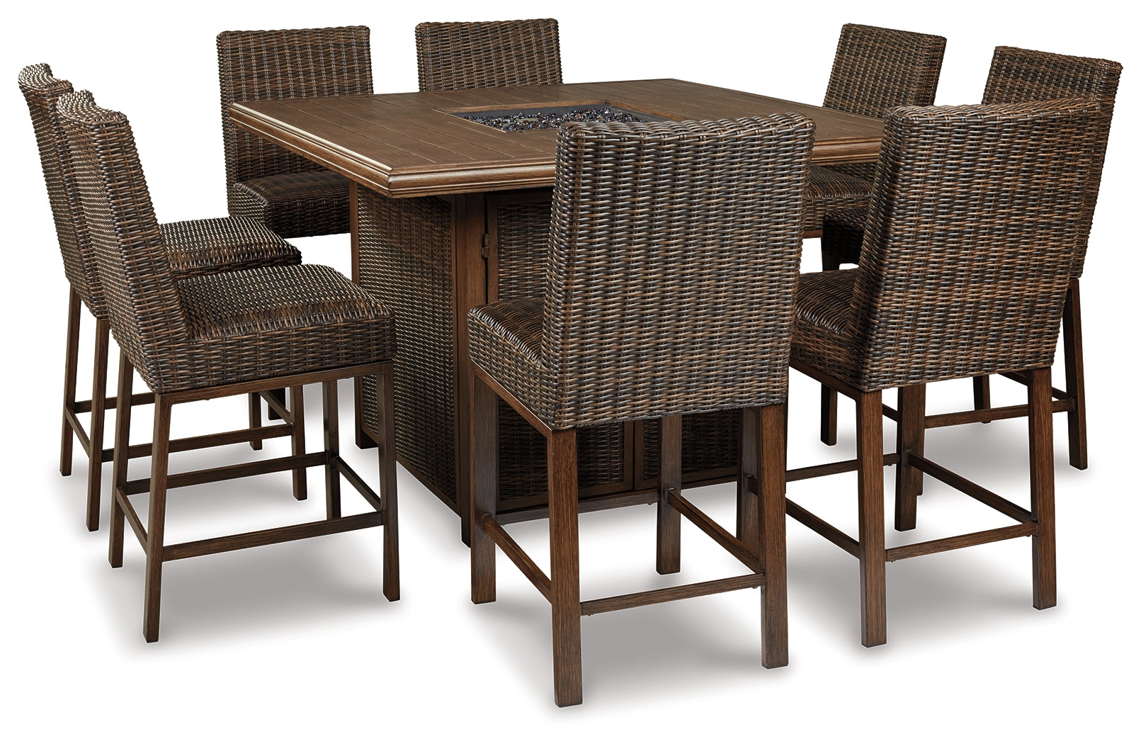 Diamond Furniture - Ashley Furniture - Paradise Trail Outdoor Counter Height Dining Table with 6 Barstools - Outdoor Counter Height Dining Table with 6 Barstools - P750P6