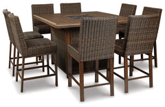 Diamond Furniture - Ashley Furniture - Paradise Trail Outdoor Counter Height Dining Table with 6 Barstools - Outdoor Counter Height Dining Table with 6 Barstools - P750P6