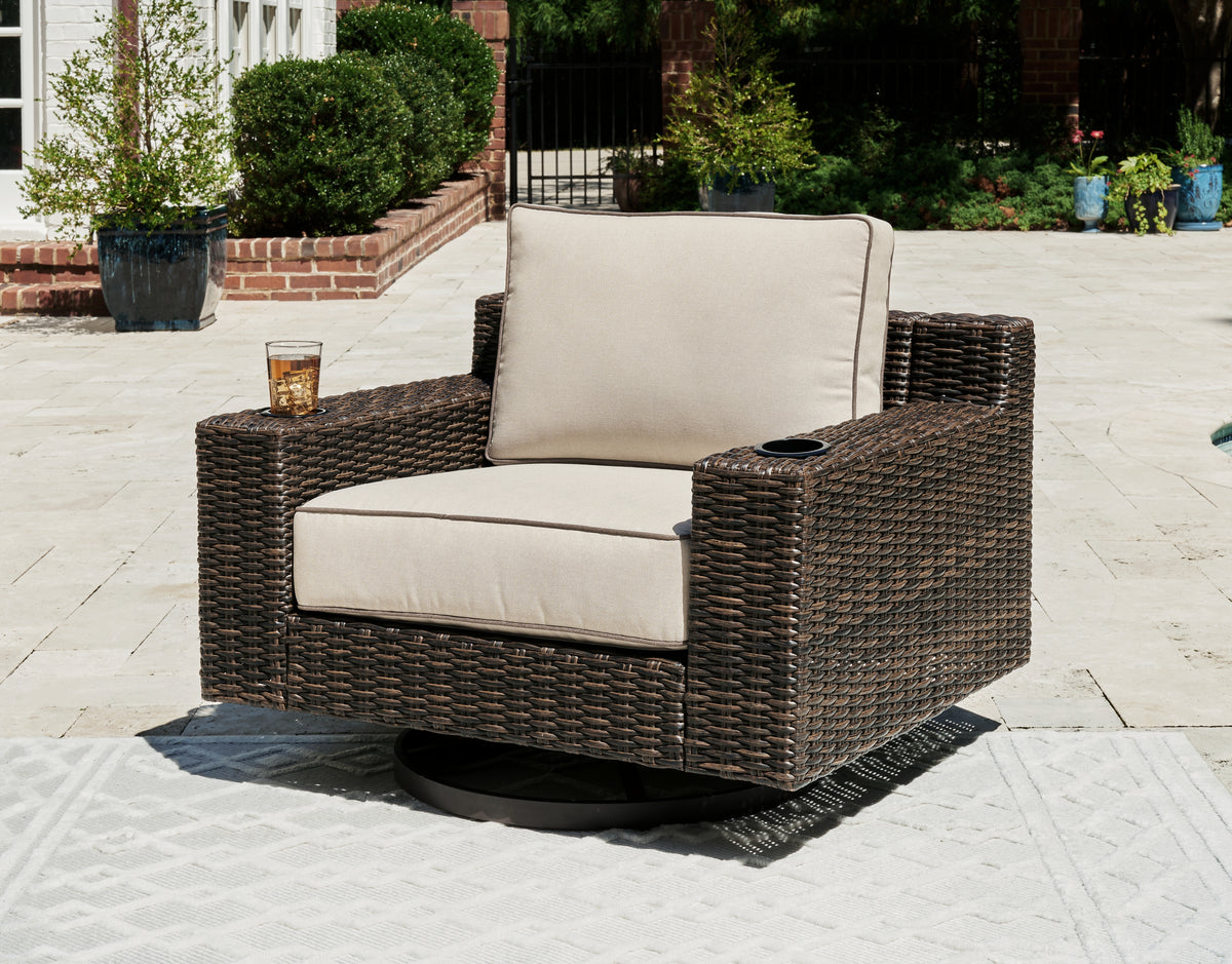 Diamond Furniture - Ashley Furniture - Coastline Bay Outdoor Swivel Lounge with Cushion - Swivel Lounge w/ Cushion - P784-821