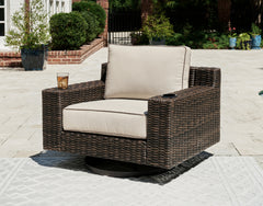 Diamond Furniture - Ashley Furniture - Coastline Bay Outdoor Swivel Lounge with Cushion - Swivel Lounge w/ Cushion - P784-821