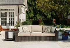 Diamond Furniture - Ashley Furniture - Coastline Bay Outdoor Sofa with Cushion - Sofa with Cushion / Brown - P784-838