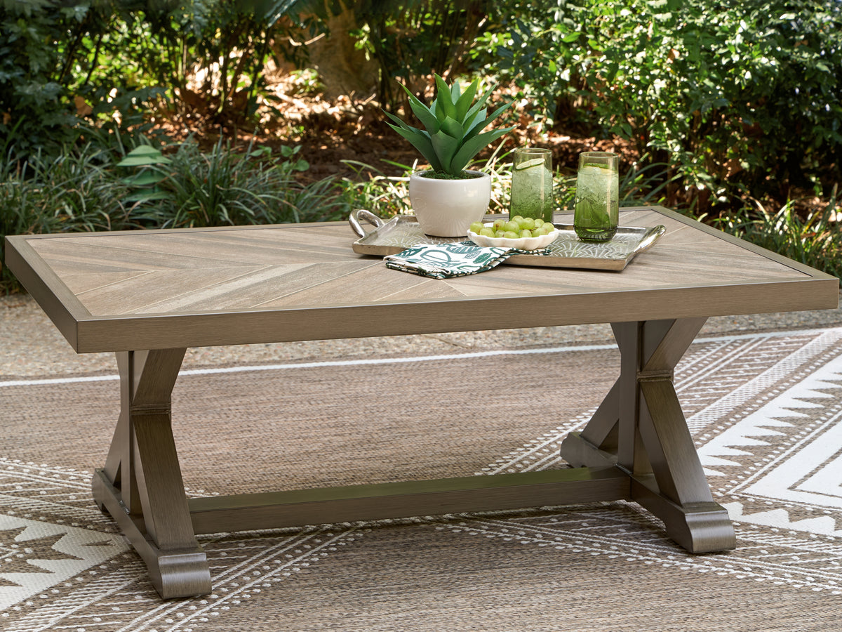 Diamond Furniture - Ashley Furniture - Laguna Heights Outdoor Coffee Table - Rectangular Cocktail Table - PCP790-701