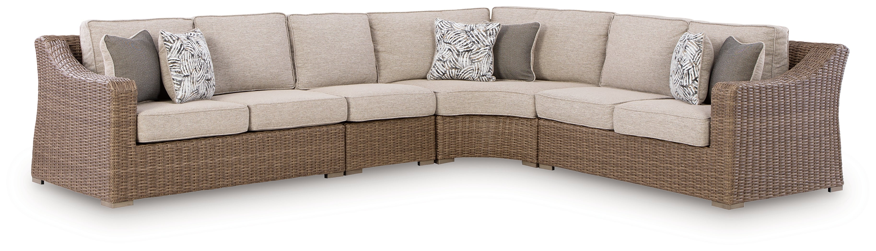Diamond Furniture - Ashley Furniture - Laguna Heights 4-Piece Outdoor Sectional - 4-Piece Outdoor Sectional - PCP790P2