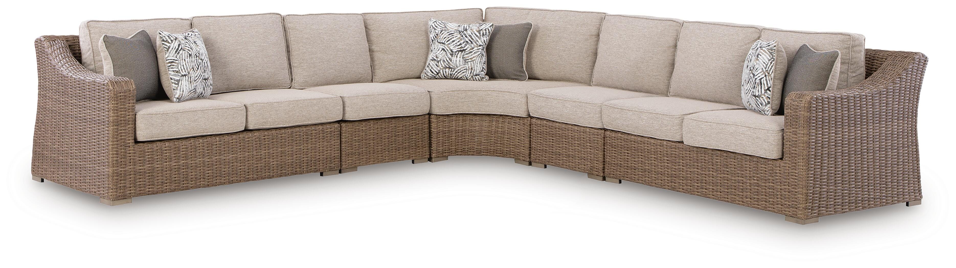 Diamond Furniture - Ashley Furniture - Laguna Heights 5-Piece Outdoor Sectional - 5-Piece Outdoor Sectional - PCP790P3