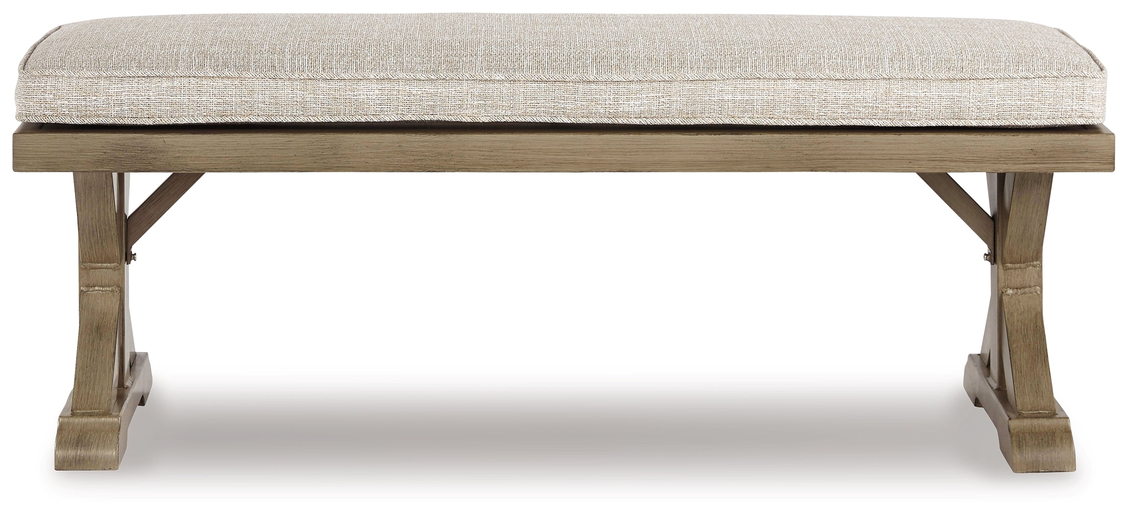 Diamond Furniture - Ashley Furniture - Beachcroft 4-Piece Outdoor Sectional, 2 Arm Chairs, Lounge Chair and Bench - 4-Piece Outdoor Sectional, 2 Arm Chairs, Lounge Chair and Bench / Beige - P791P18