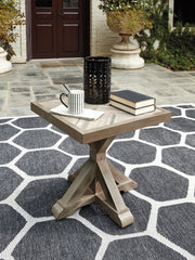 Diamond Furniture - Ashley Furniture - Beachcroft Outdoor End Table - Square End Table / Beige - P791-702