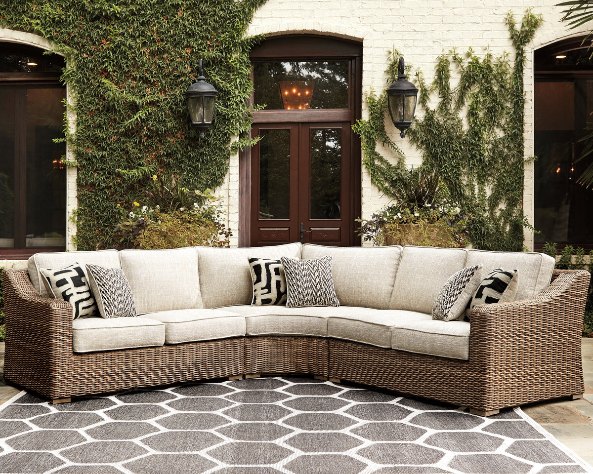 Diamond Furniture - Ashley Furniture - Beachcroft 3-Piece Outdoor Seating Set - 3-Piece Outdoor Seating Set - P791P6