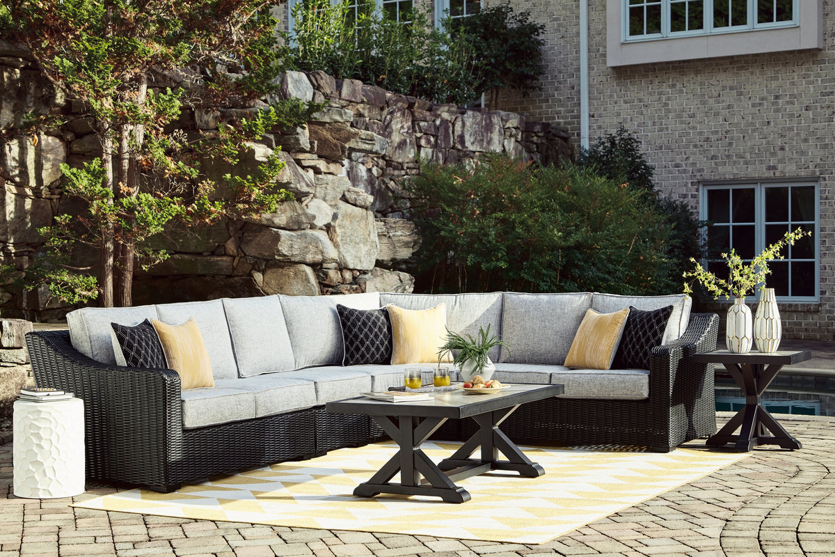 Diamond Furniture - Ashley Furniture - Beachcroft 4-Piece Outdoor Sectional - 4-Piece Outdoor Sectional - P792P2