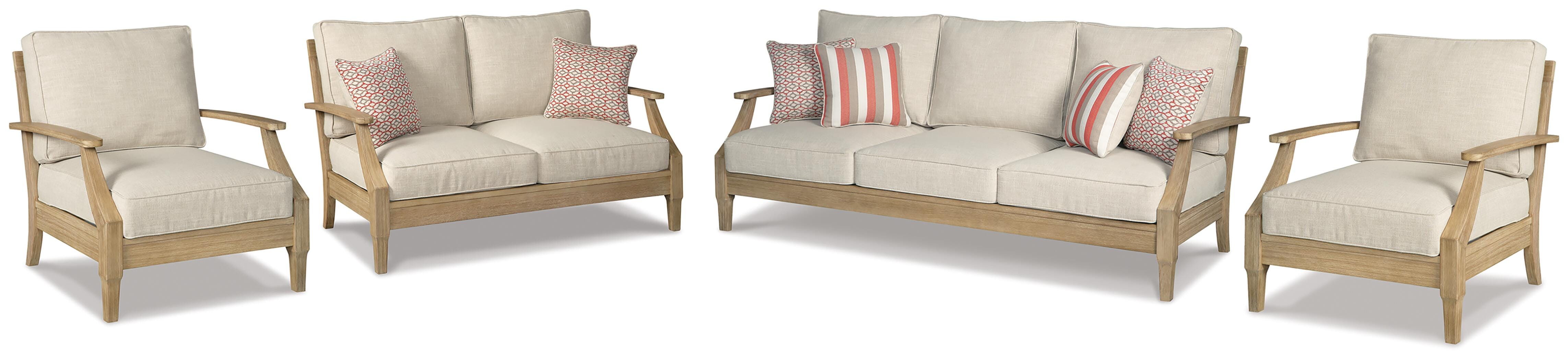 Diamond Furniture - Ashley Furniture - Clare View Outdoor Sofa, Loveseat and 2 Lounge Chairs - Outdoor Sofa, Loveseat and 2 Lounge Chairs - P801P13