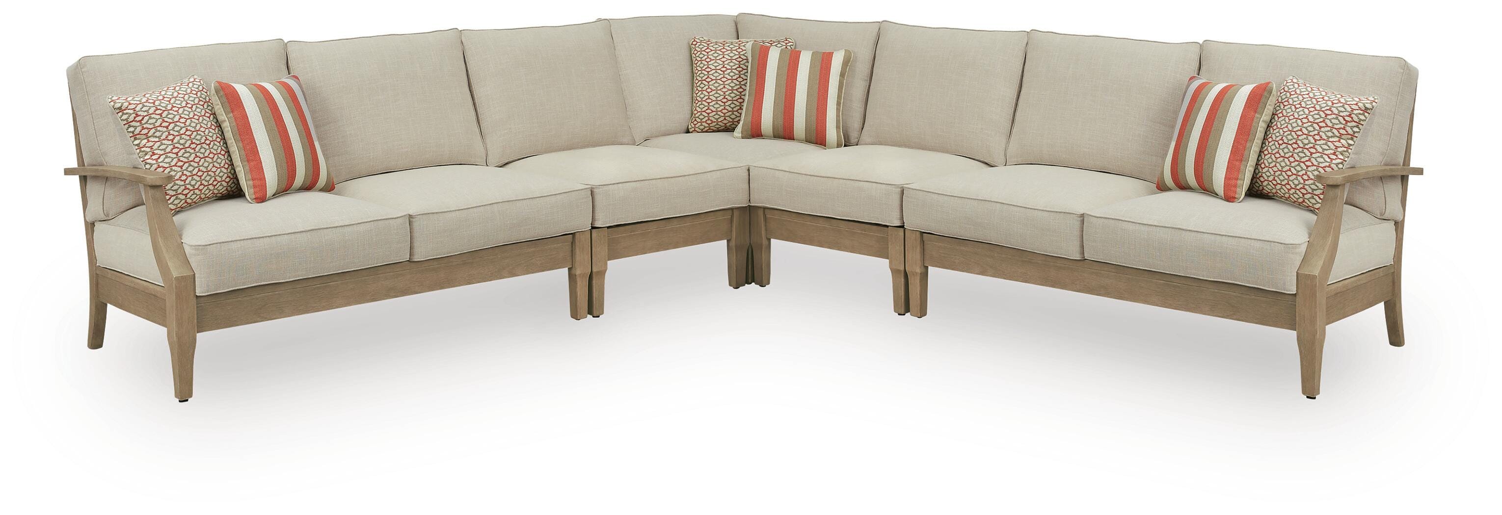 Diamond Furniture - Ashley Furniture - Clare View 5-Piece Outdoor Sectional - 5-Piece Outdoor Sectional - P801P12
