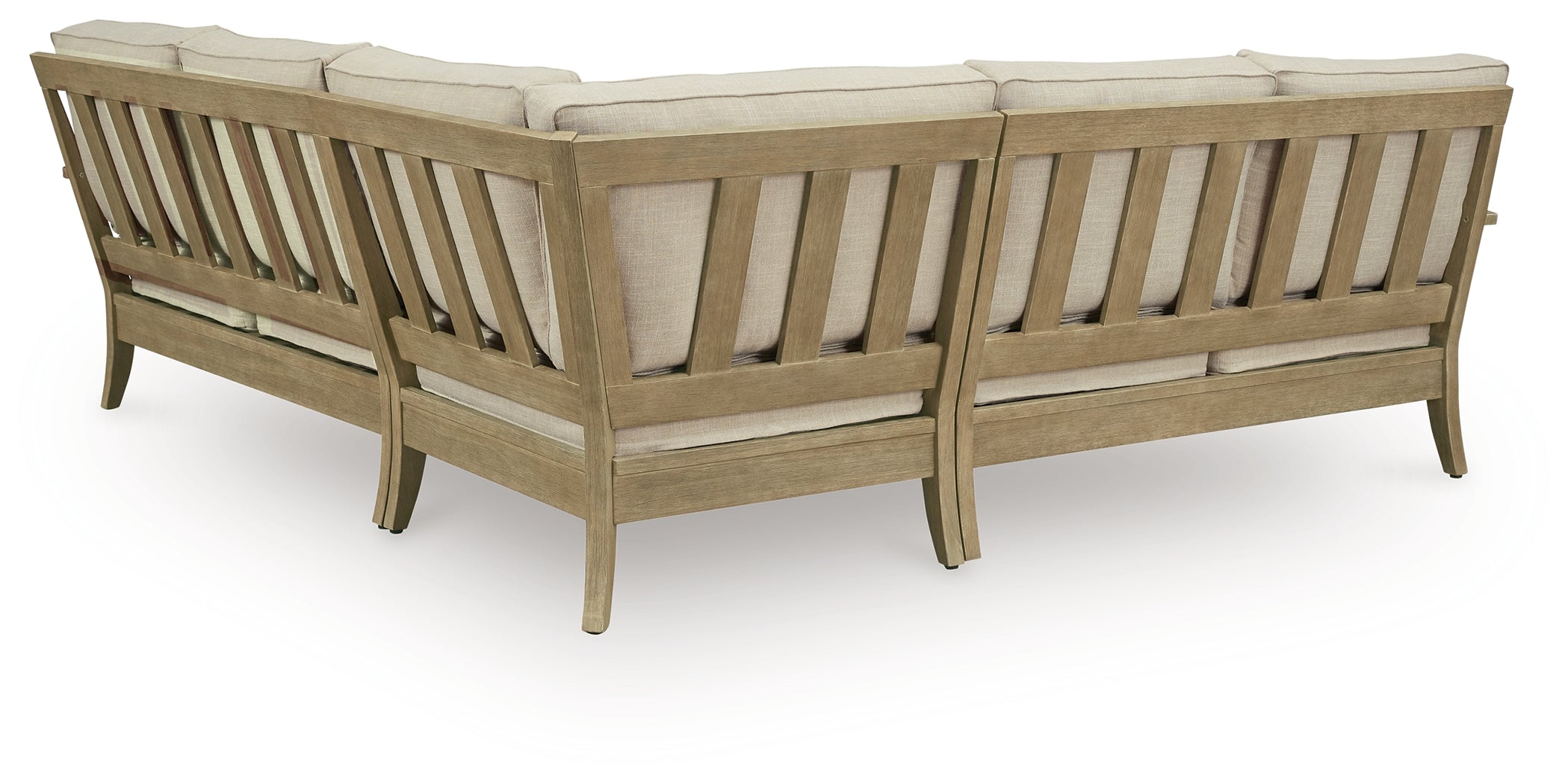 Diamond Furniture - Ashley Furniture - Clare View Outdoor - 3-Piece Outdoor Sectional / Beige - P801P10