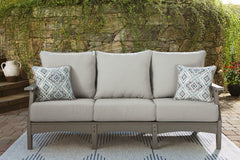 Diamond Furniture - Ashley Furniture - Visola Outdoor Sofa with Cushion - Sofa with Cushion / Gray - P802-838
