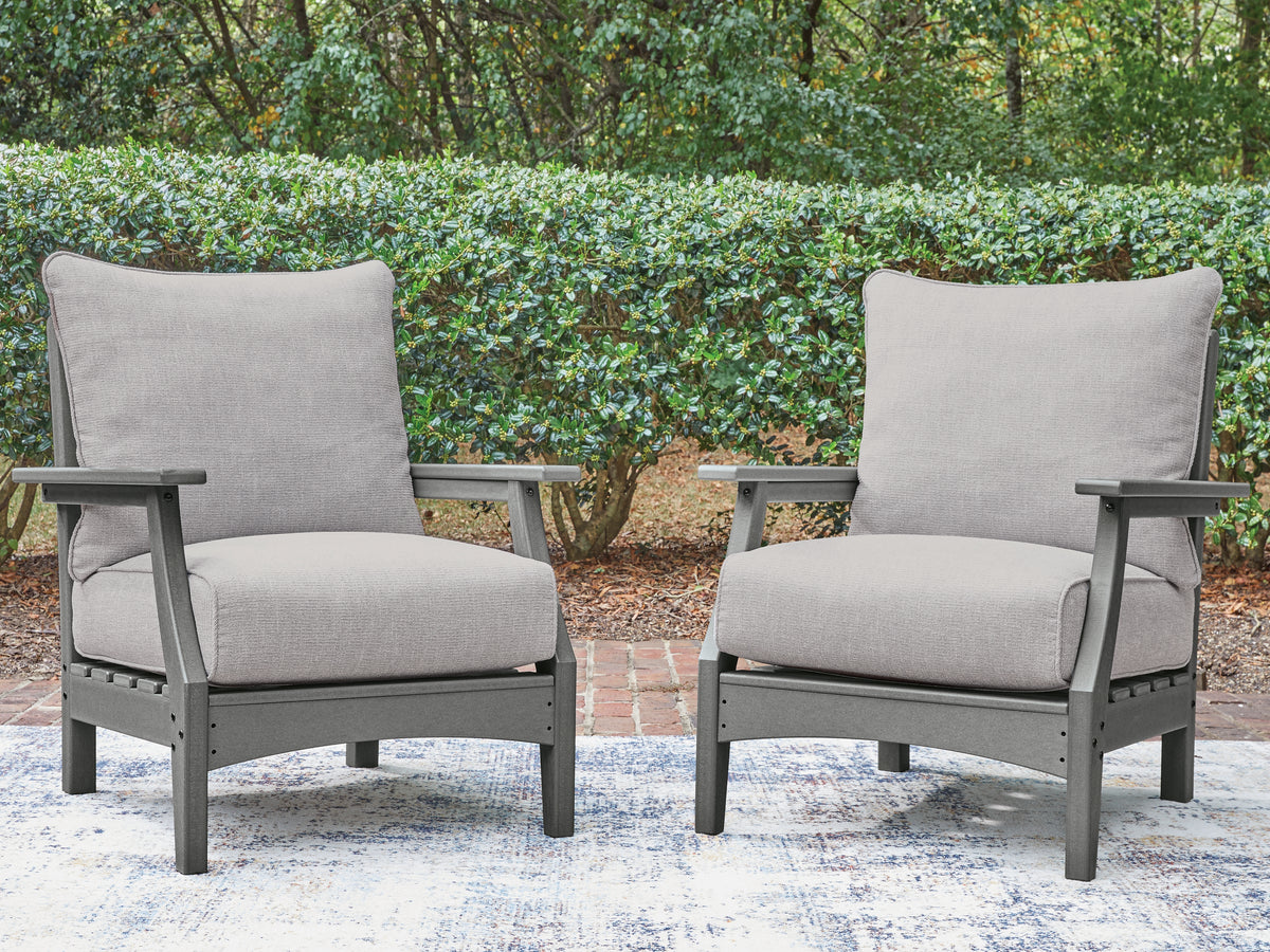 Diamond Furniture - Ashley Furniture - Cove Beach Outdoor Lounge Chair with Cushion - Lounge Chair w/Cushion (Set of 2) - PCP803-820