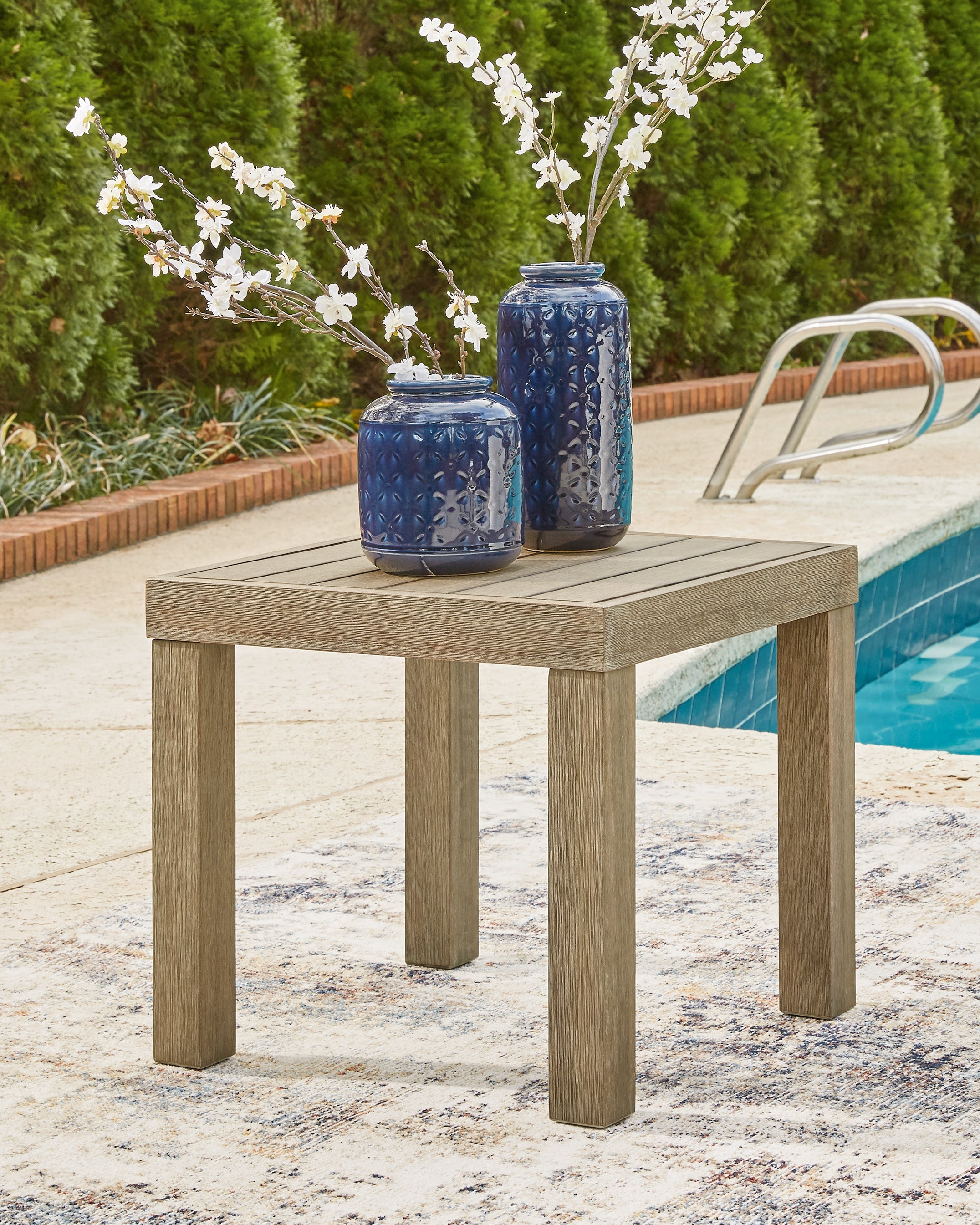 Diamond Furniture - Ashley Furniture - Silo Point Outdoor - Square End Table / Brown - P804-702