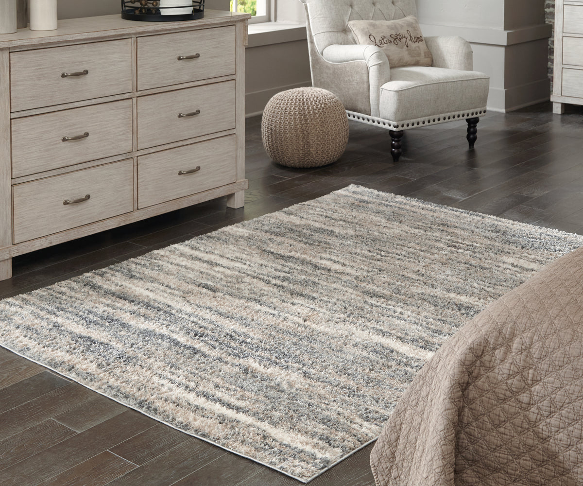 Diamond Furniture - Ashley Furniture - Gizela 5'3" x 7'3" Rug - 5'3" x 7'3" Rug / Ivory/Beige/Gray - R404862